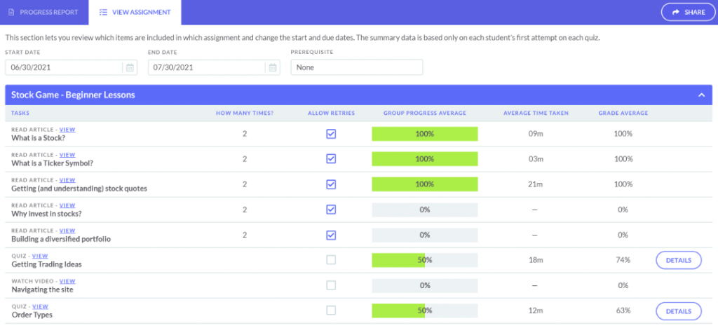 stock trak assignment answers