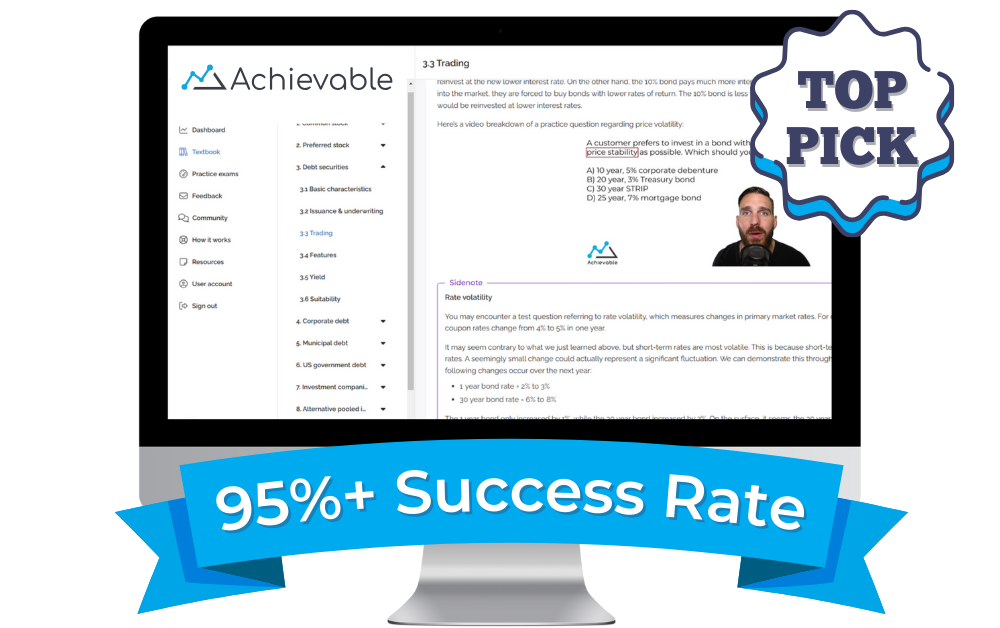 Achievable SIE exam prep interface example