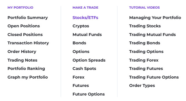 practice trading stocks, cryptos, options, spreads